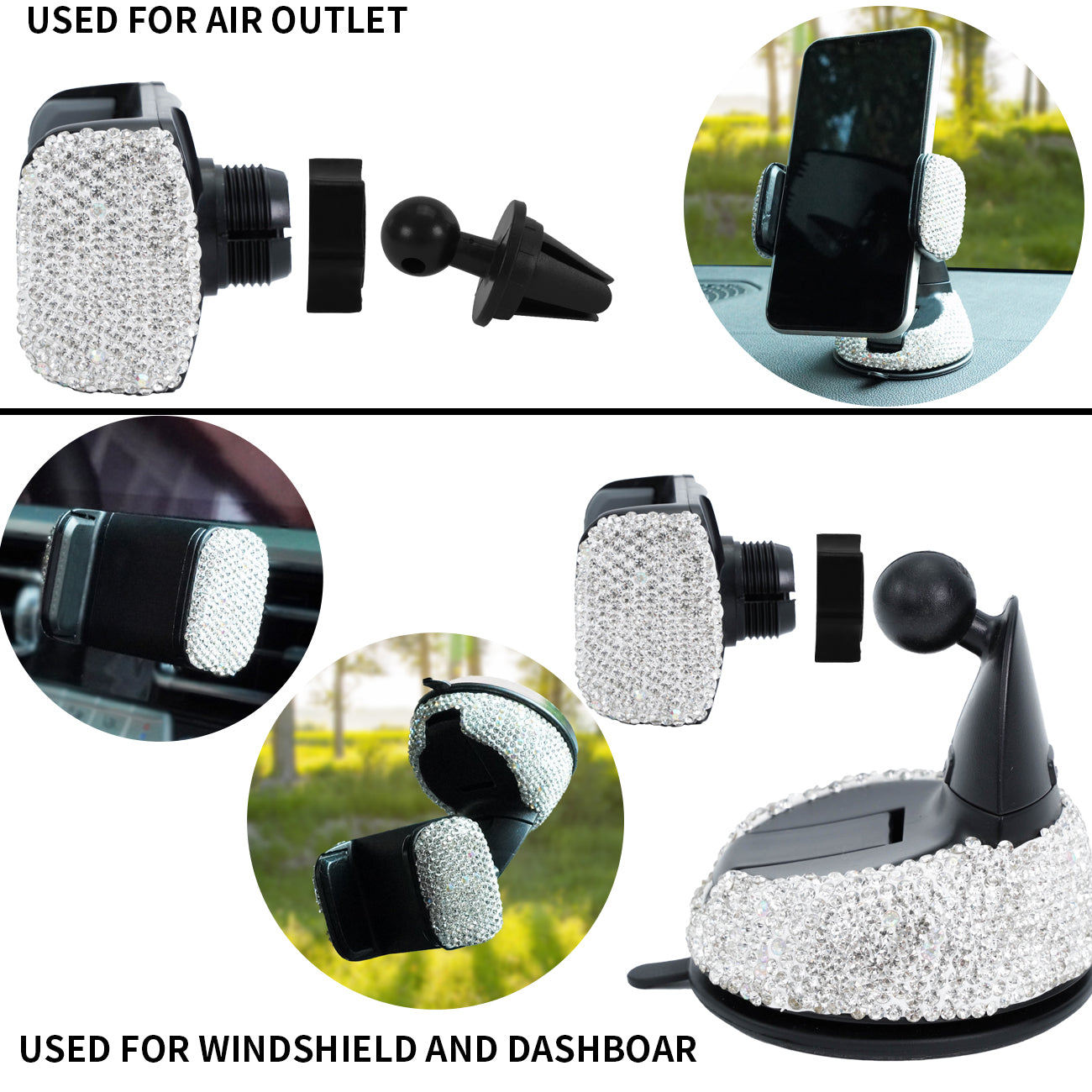 Rhinestone Bling Crystal Car Phone Mount