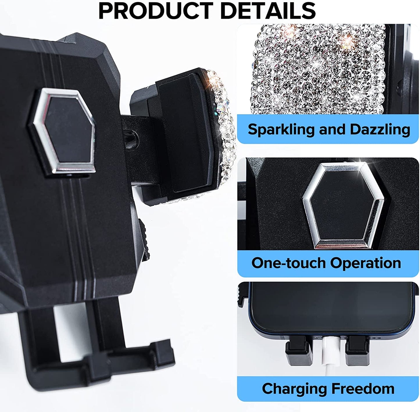 360° Adjustable Bling Car Phone Holder Mount
