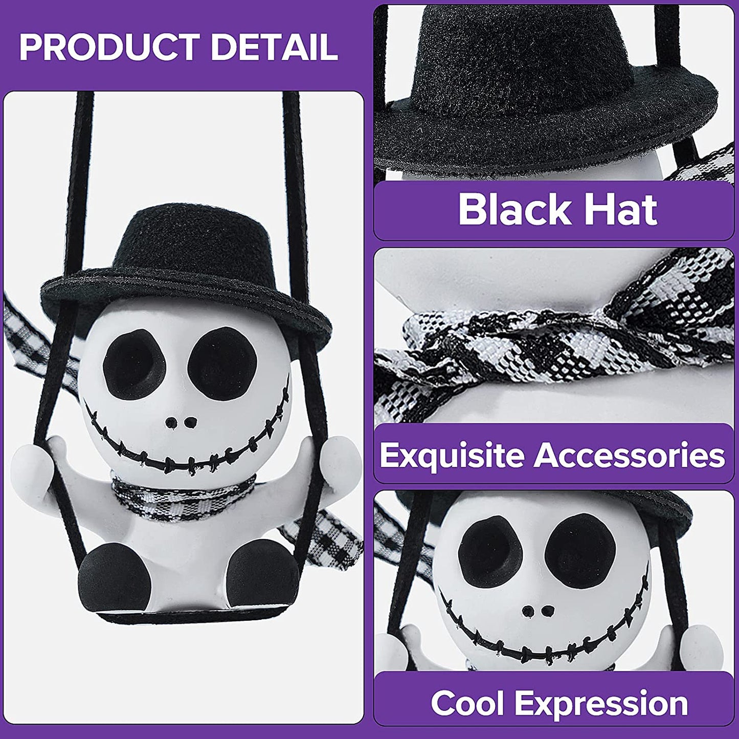 Swinging Skull Car Ornament Car Hanging Accessories