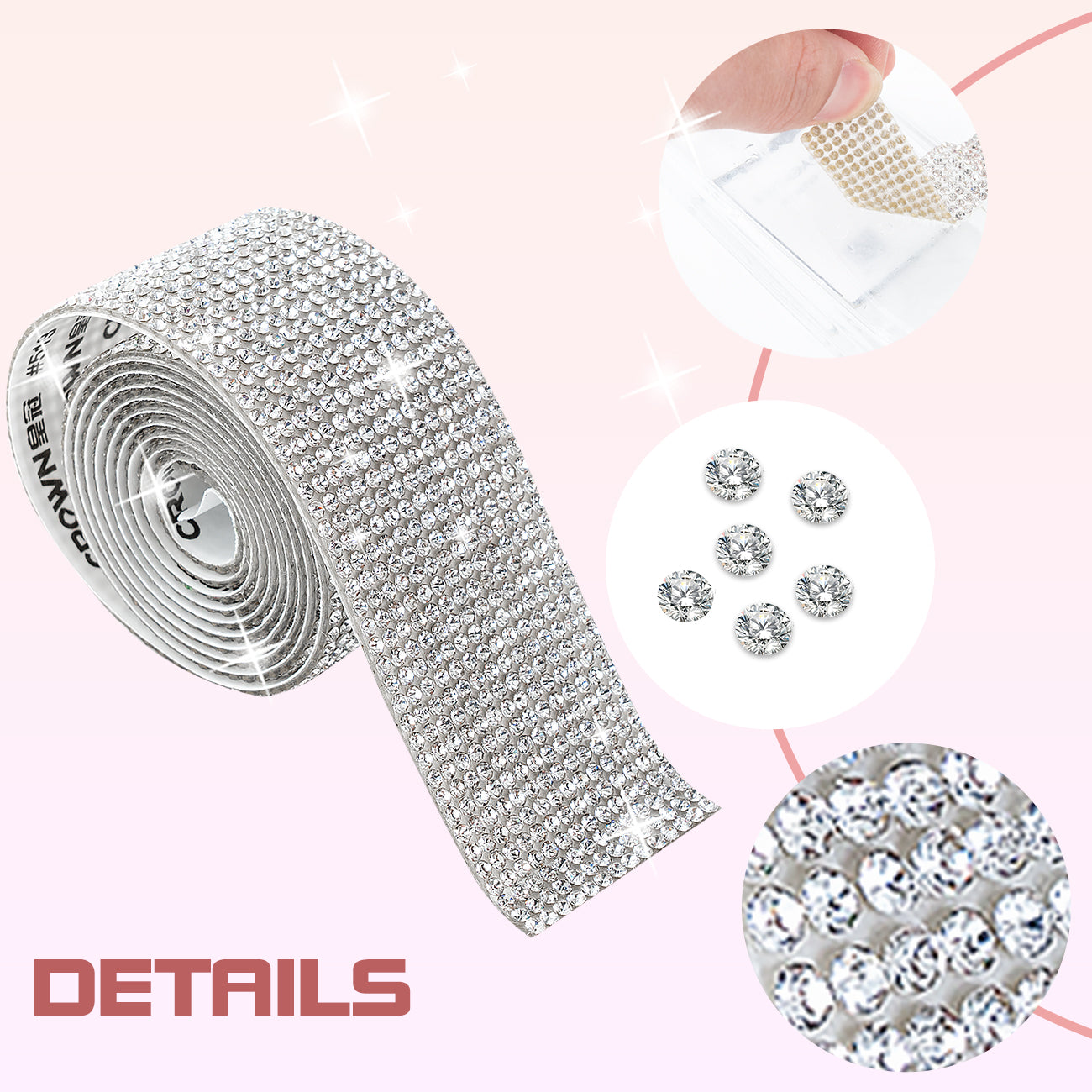 Crystal Diamond Ribbon Car Decoration Sticker