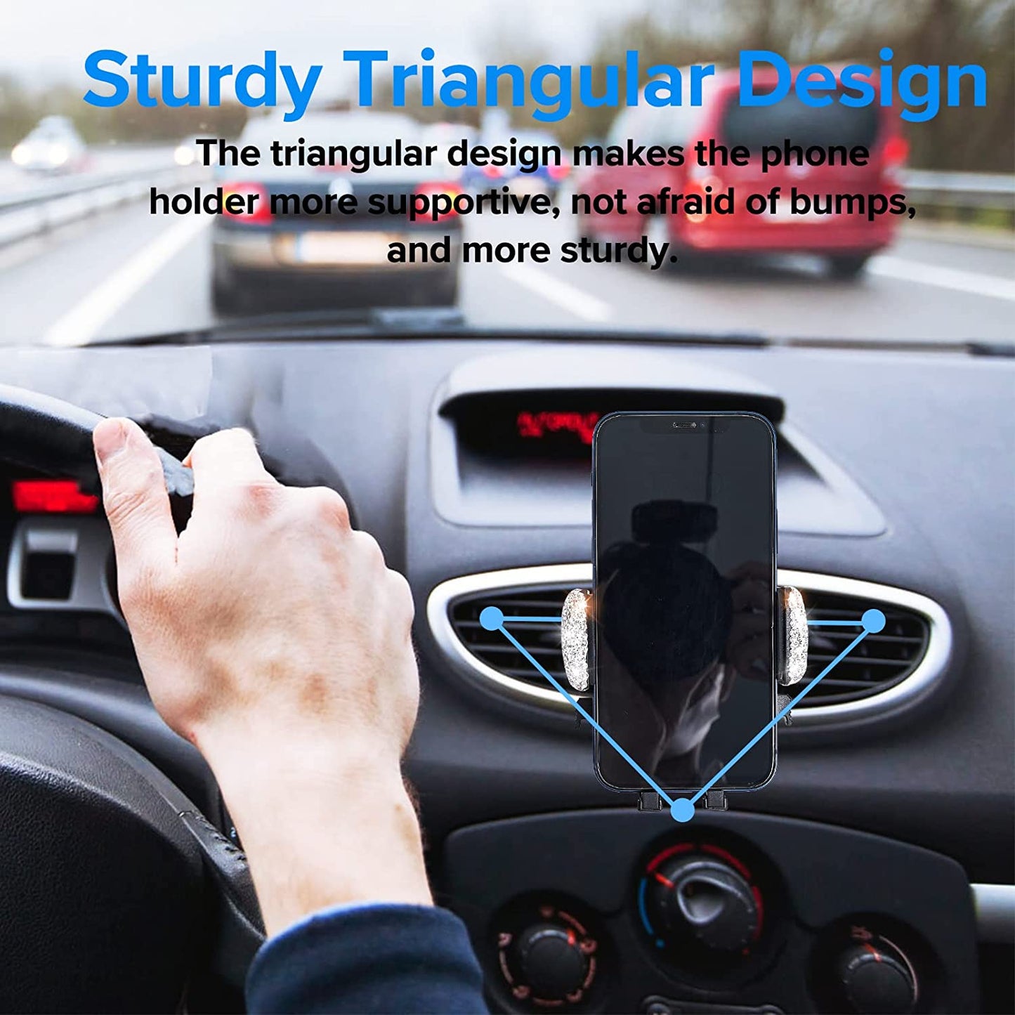 360° Adjustable Bling Car Phone Holder Mount